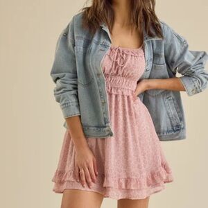 NWT Altar'd State Blush Ruffle Mini Dress size XL